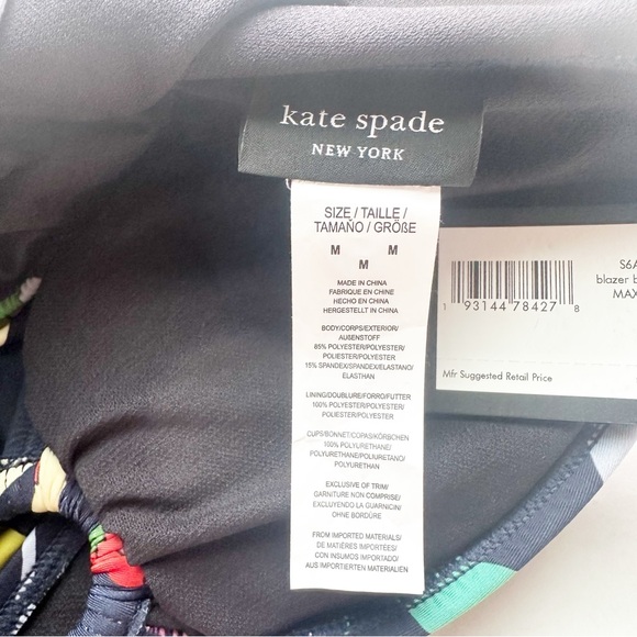 Kate Spade Floral One Piece Swimsuit - Black and Multicolor, Never Worn! No tags - Picture 12 of 14